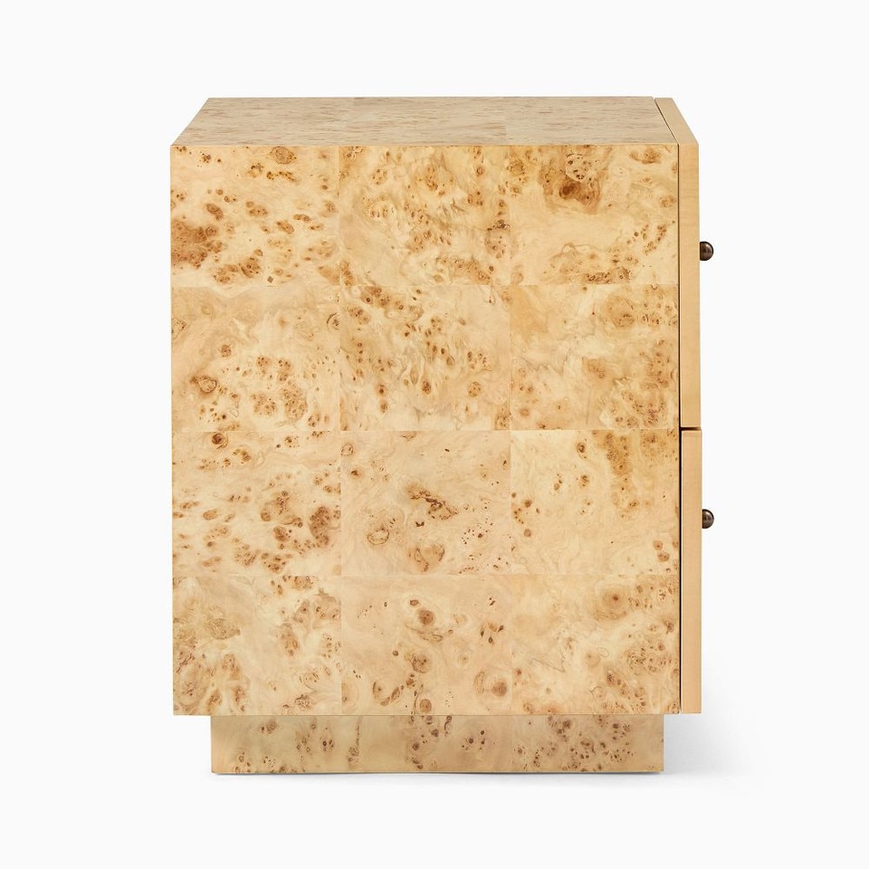 Burl Bedside Table - Luxe Burl Wood Finish | West Elm UK